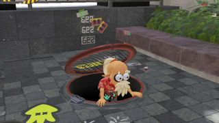 Splatoon 3: Cuttlefish in sewer grate