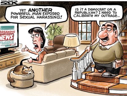 Political cartoon U.S. sexual harassment me too Democrat Republican