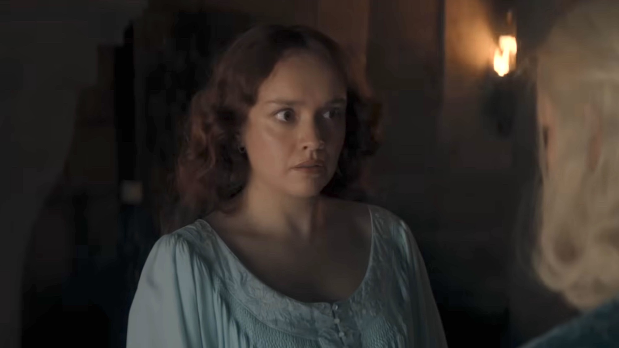 Alicent looking shocked over Helaena&amp;rsquo;s pregnancy.