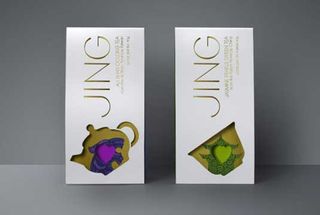 minimal packaging design: Jing Tea