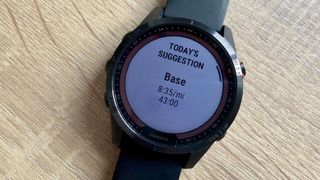 A photo of the suggested workouts on the Garmin Fenix 7