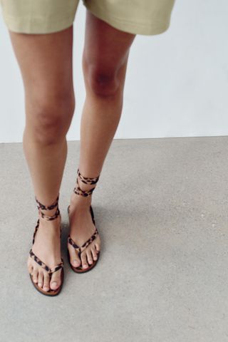 Flat Animal Print Slider Sandals