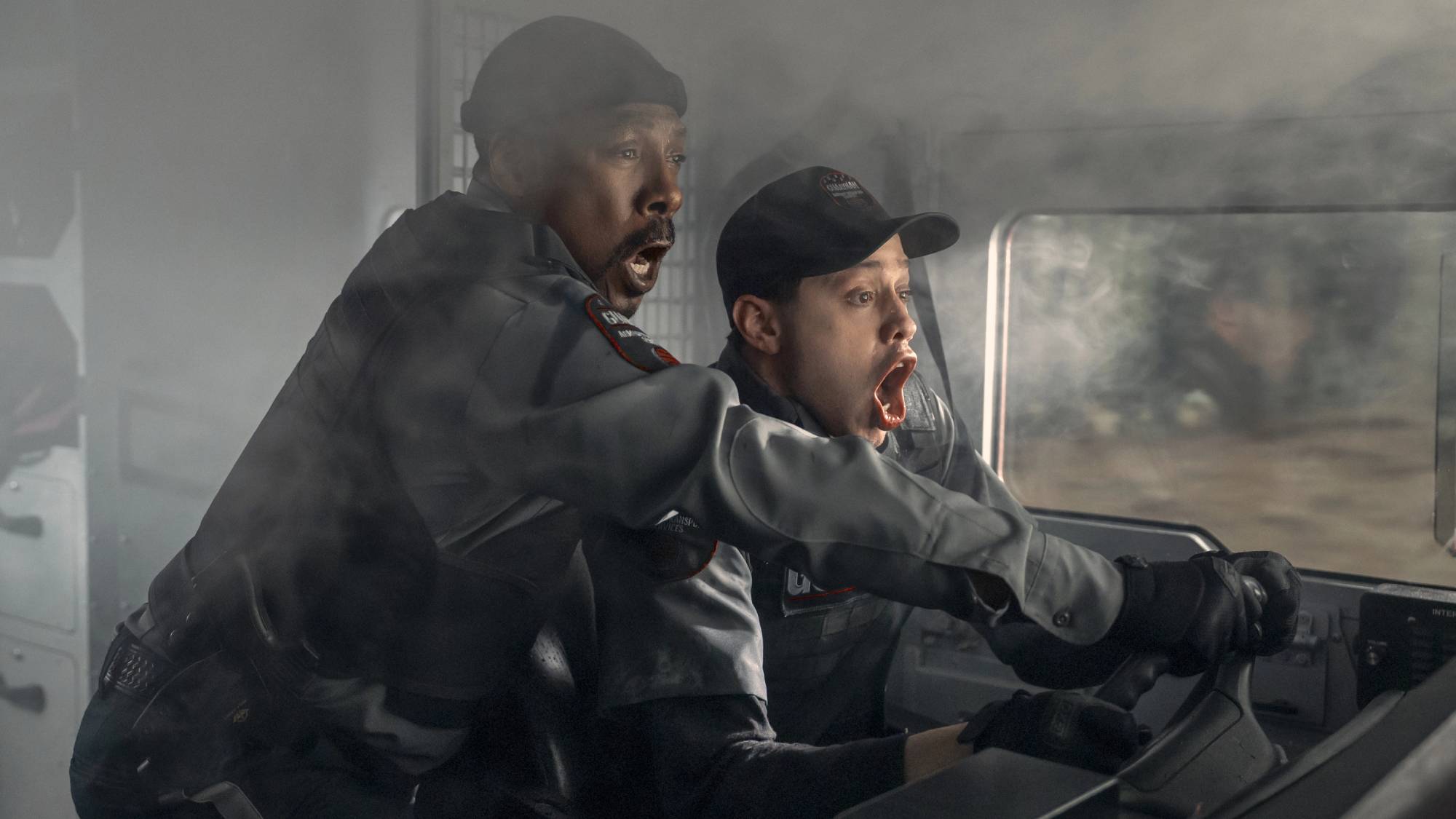 (L-R) Eddie Murphy as Russell Pierce and Pete Davidson as Travis Stolly in &quot;The Pickup&quot;