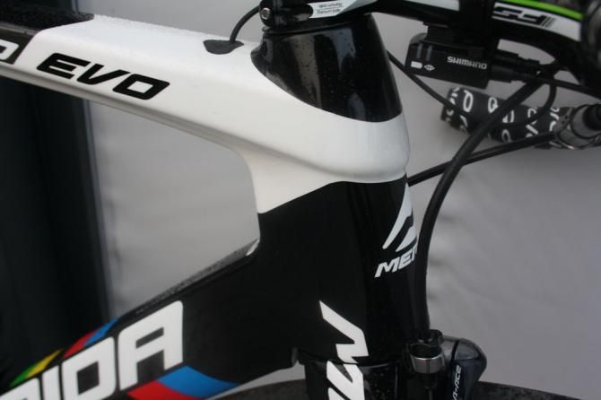The Merida Reacto Evo head tube has been heavily shaped to reduce frontal area