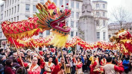 A photo of Chinese New Year in London.