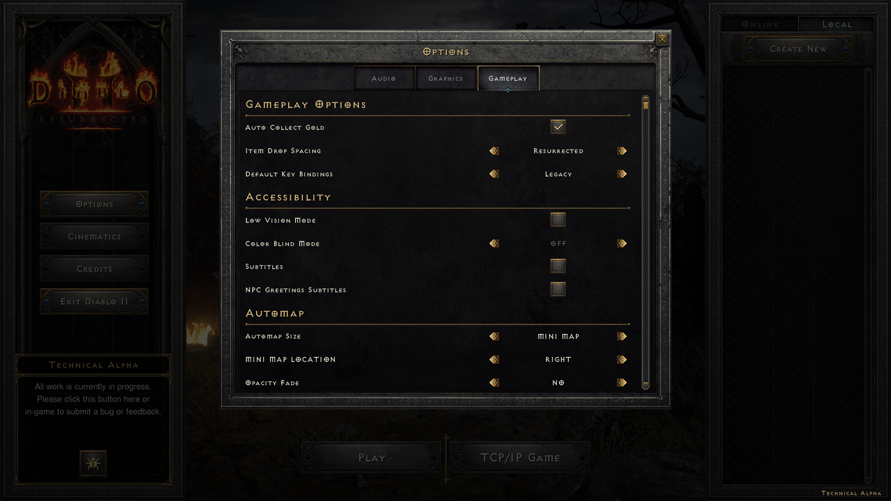 Diablo 2- Gameplay options