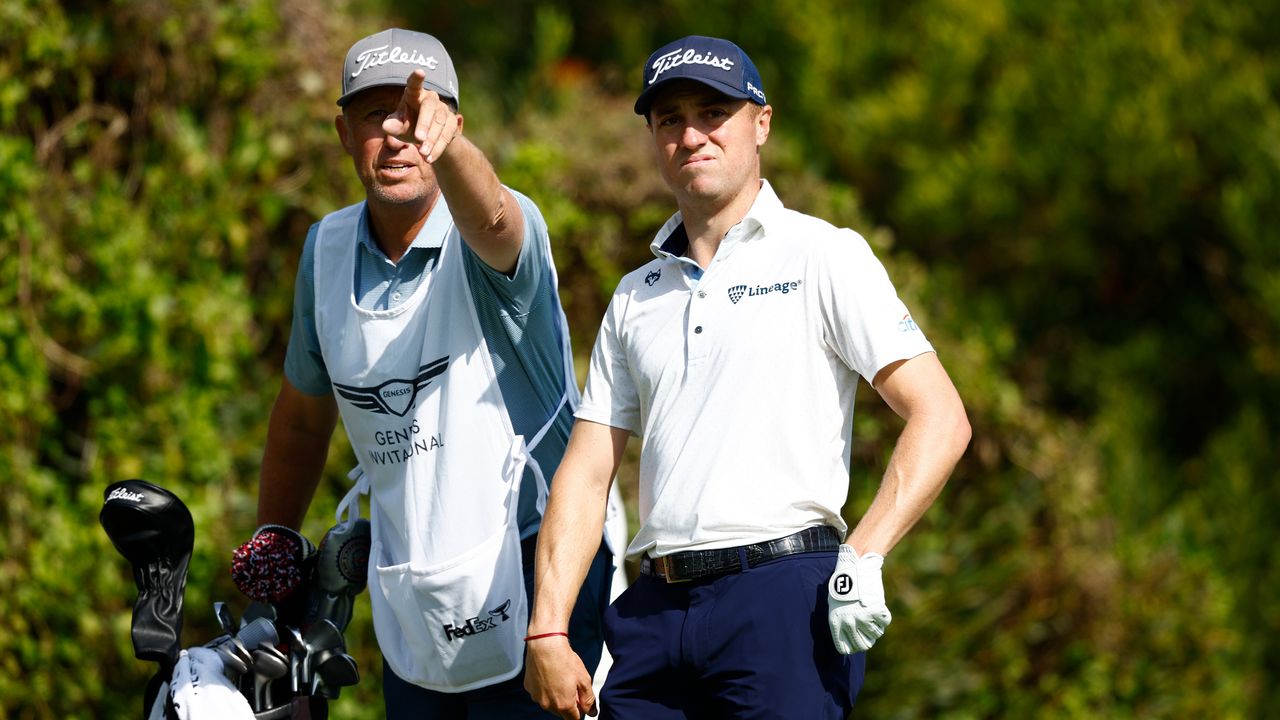 Justin Thomas and Jim &#039;Bones&#039; Mackay at the Genesis Invitational