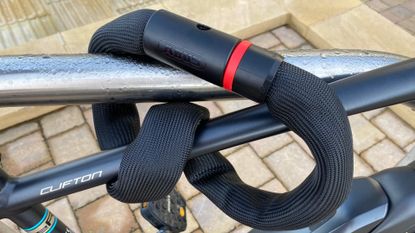 Abus Goose Lock being used to lock up a bike