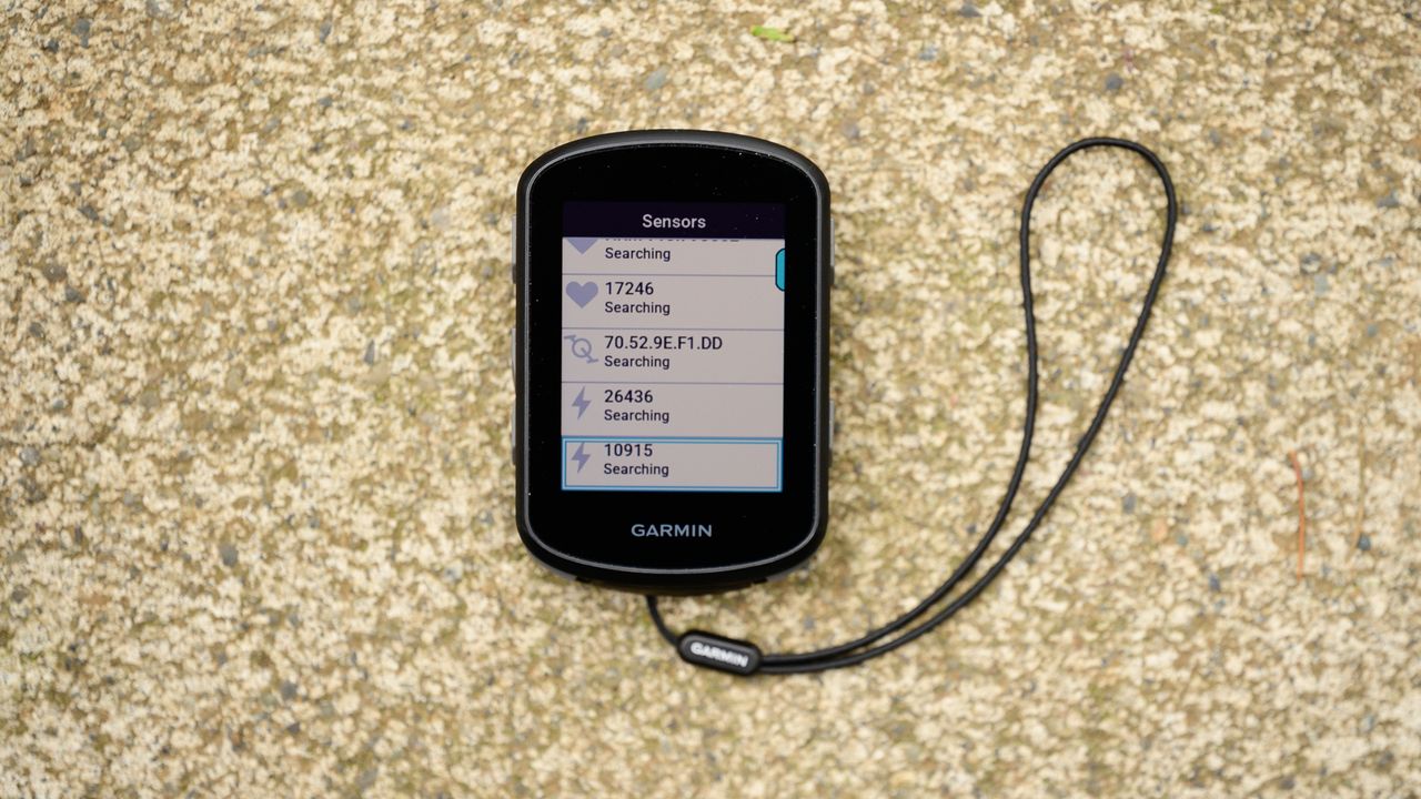 Garmin Edge 540 sensors screen
