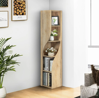 Curved modern bookcase.