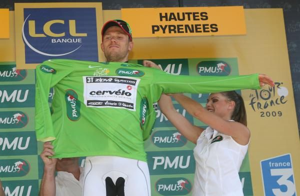 Thor Hushovd takes the green jersey heading in to stage 10.