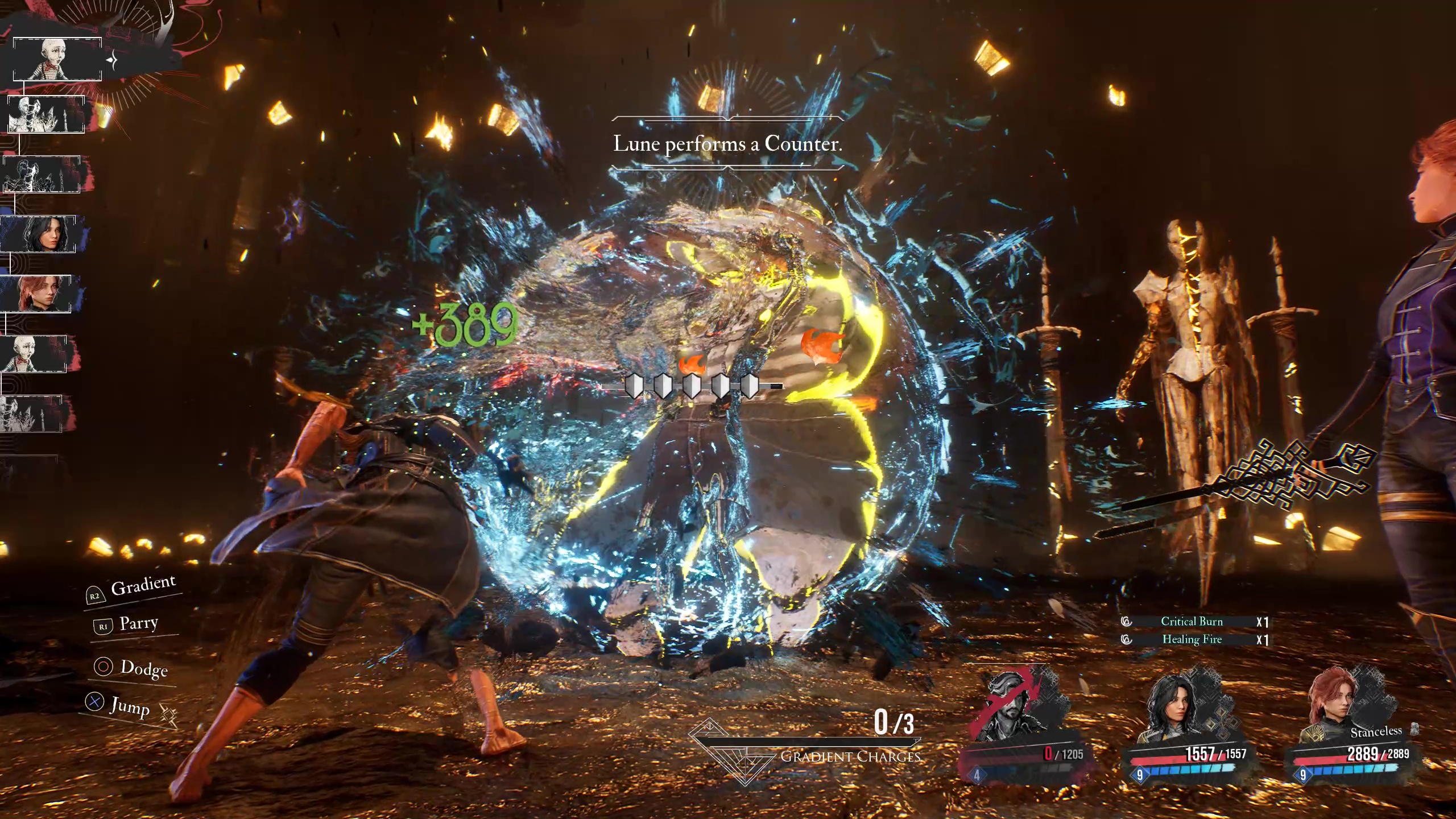 Lune counters a mime flanked by stronger enemies in Clair Obscur: Expedition 33