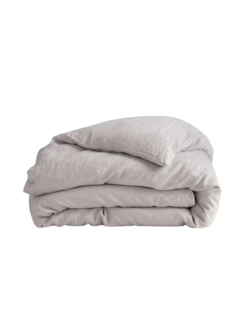Light Grey European Linen Duvet Cover
