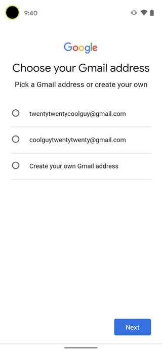 Set Up New Google Account Mobile Step 9