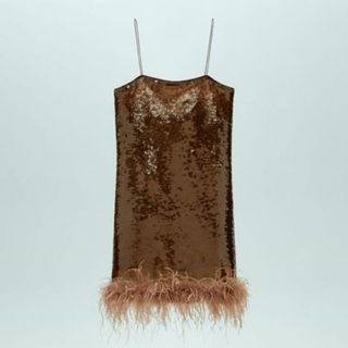 Brown sequin dress from Mango