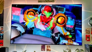 LG G3 OLED TV playing Metroid Dread