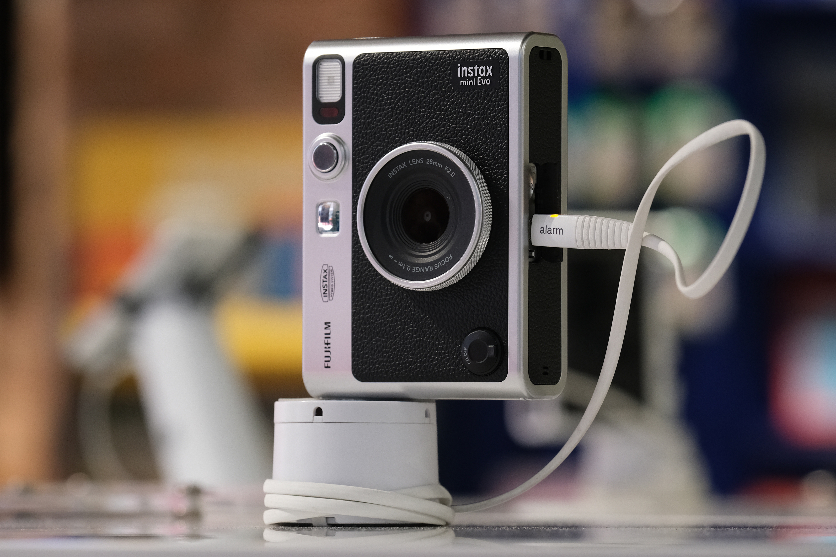 An instant camera in a shop