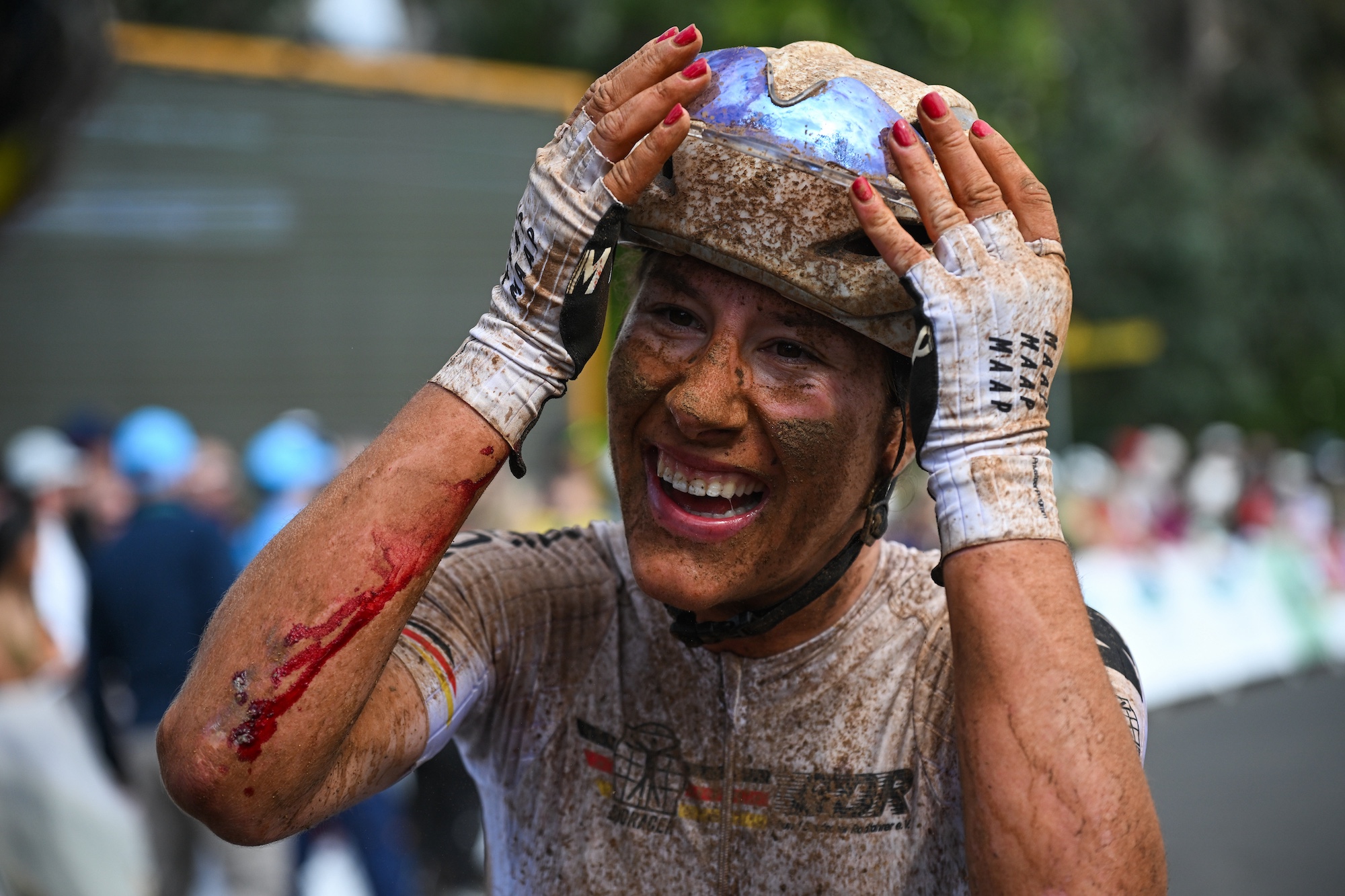 Rosa Kl&ouml;ser (Germany) after taking silver at the UCI Gravel World Championships elite women's race