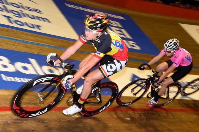 Jolien d'Hoore on her way to victory