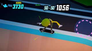 Screenshot of Pocket Skate iOS skateboarding game.