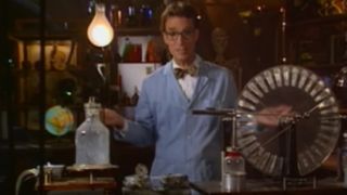 Bill Nye doing an experiment in Bill Nye the Science Guy.