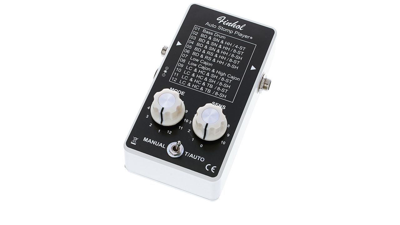 The small stomp box Auto Stomp Player is a "human controlled drum computer", and takes an input from the KickBox