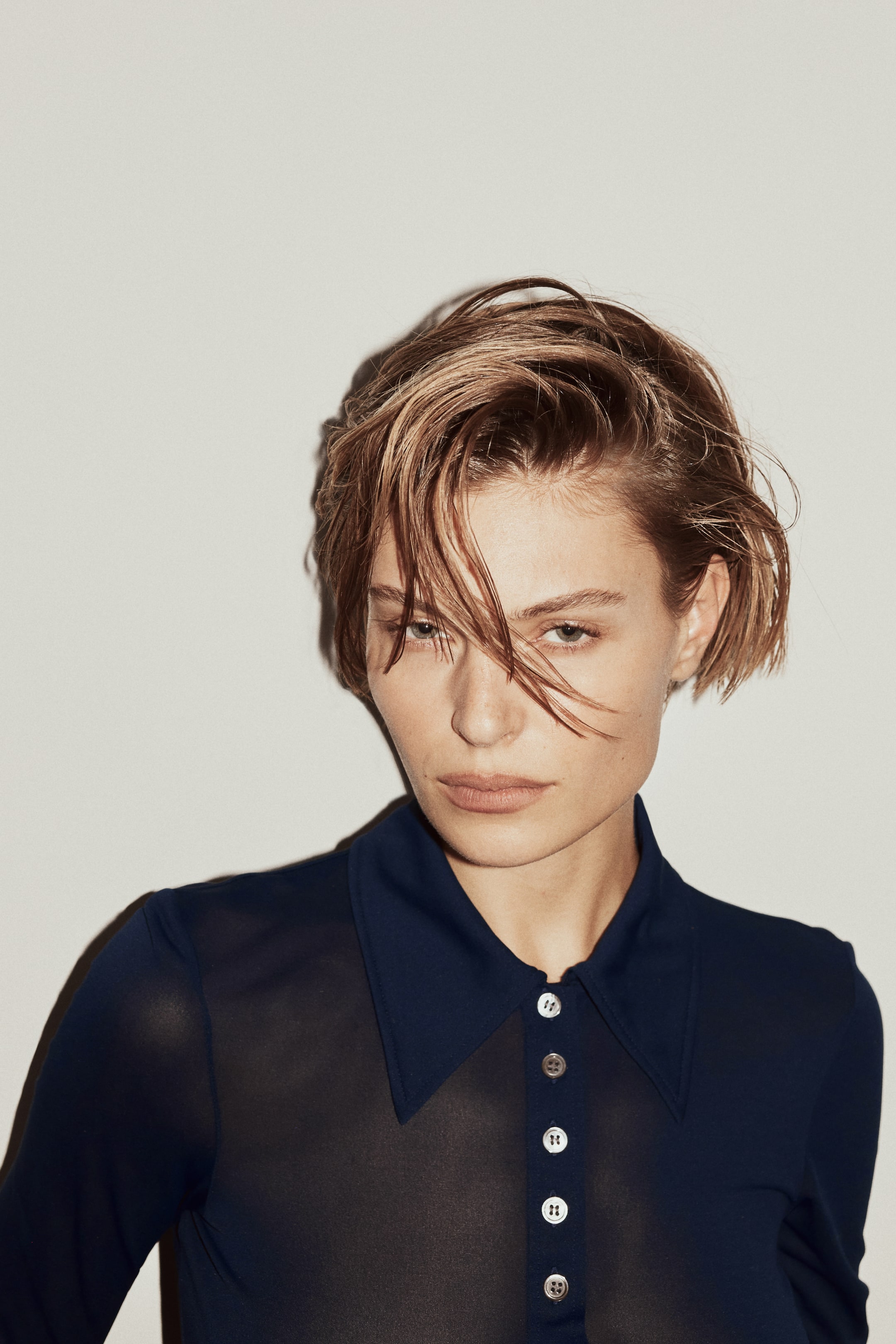 Silk-Blend Polo Shirt - Navy Blue