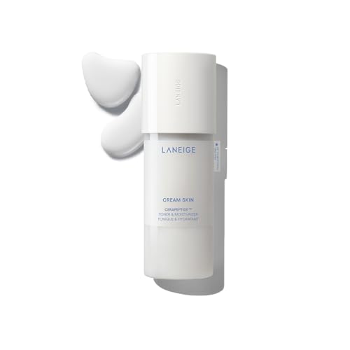 Laneige Cream Skin Face Hydrating Milky Toner: Lightweight Refillable Korean Toner & Moisturizer With Ceramides & Peptides for Soothing Hydration & Barrier Support | Korean Skin Care, 170 Ml