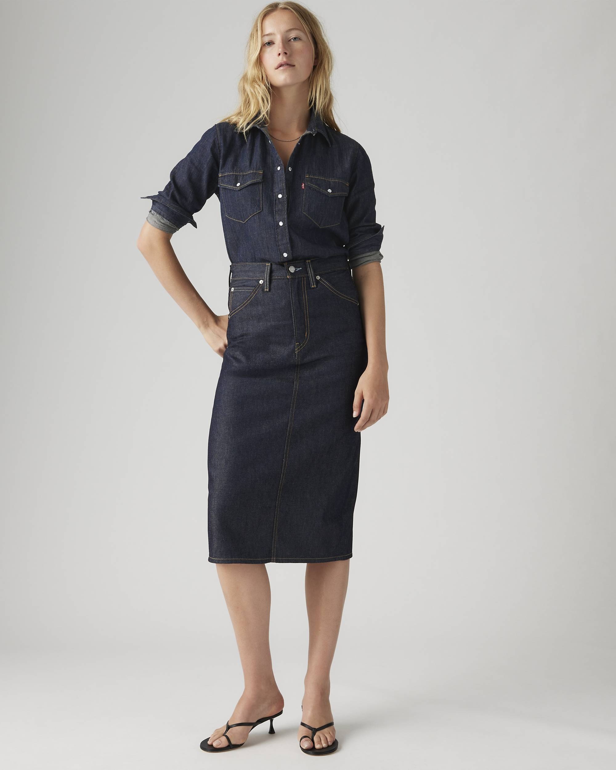 High Rise Slit Skirt