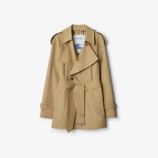 Gabardine Trench Jacket in Flax - Women, Cotton | Burberry® Official