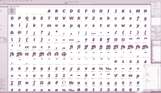 Glyphs previews just some of the glyphs from FS Pimlico Black