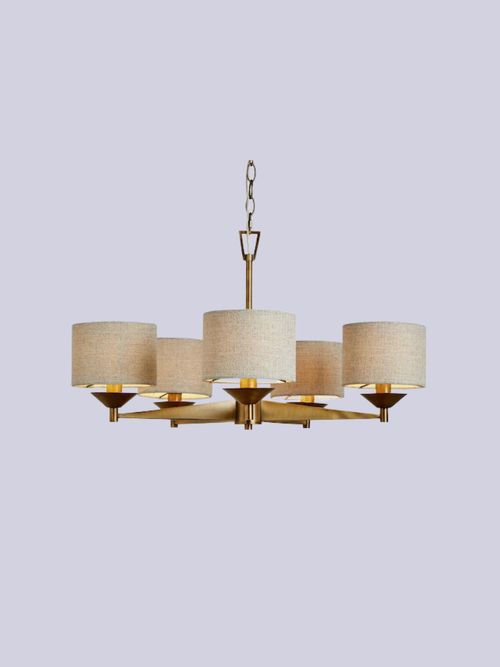 Brass Marston 5 Light Chandelier Ceiling Light