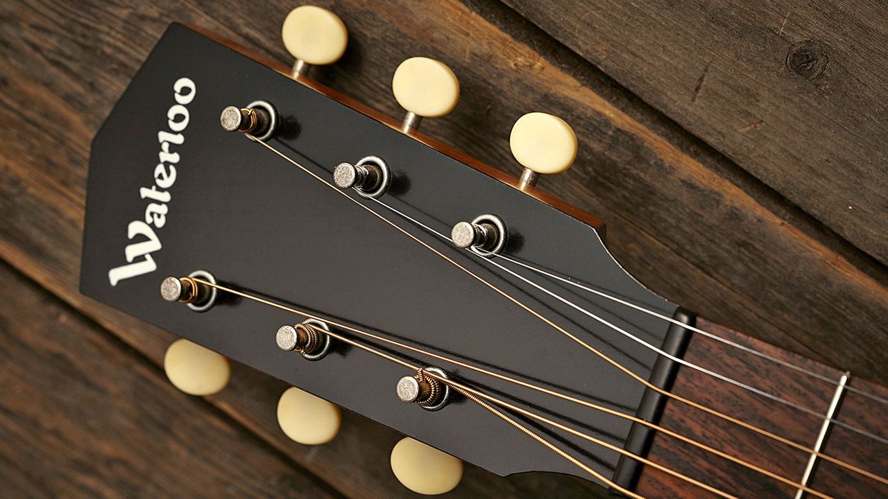 The Waterloo's nut is ebony, just as they were on the original Kalamazoo guitars. They wear more quickly, but are part of the tonal mix