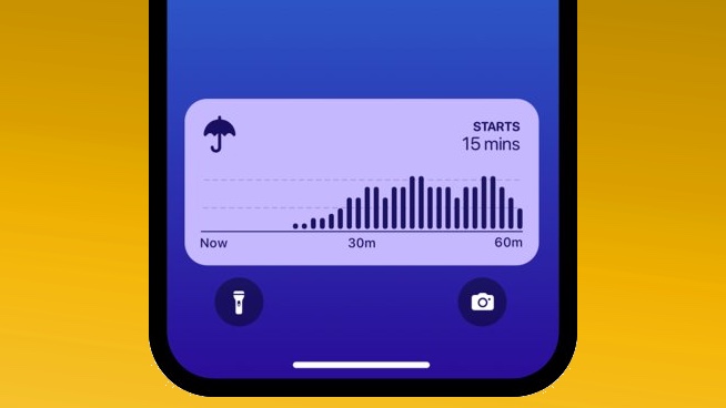 Carrot Weather live activities in iOS 16.1