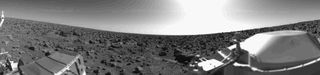 First panorama taken by Viking 2 Mars lander.