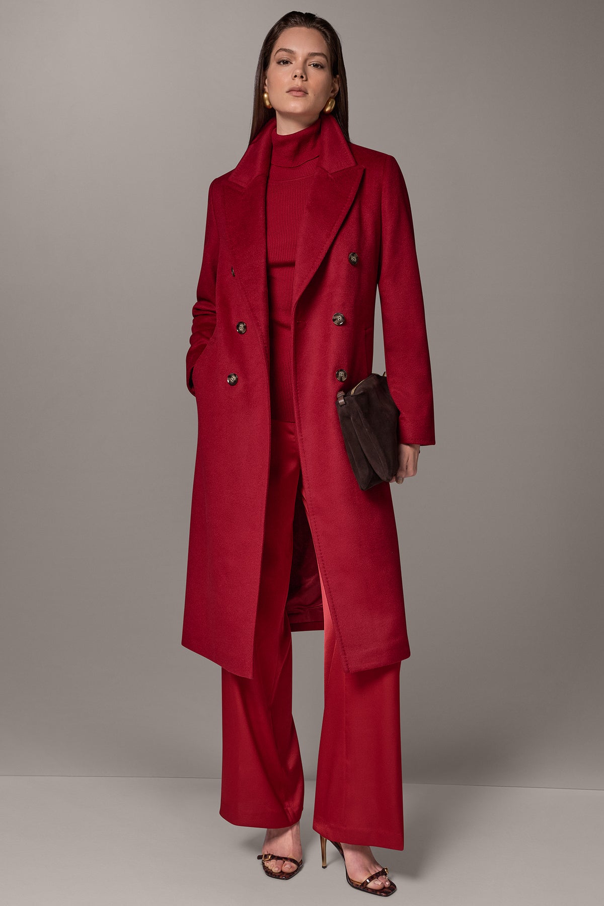 Wool Blend Double-Breasted Coat
