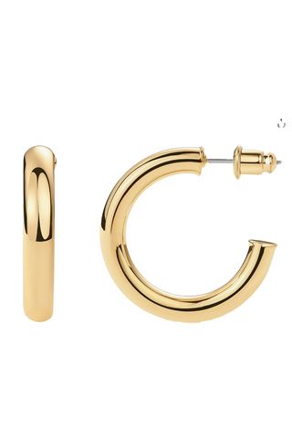 Pavoi 14k Yellow Gold Plated Lightweight Chunky Open Hoops | Gold Hoop Earrings for Women | 30mm Thick Infinity Gold Hoops Women Earrings