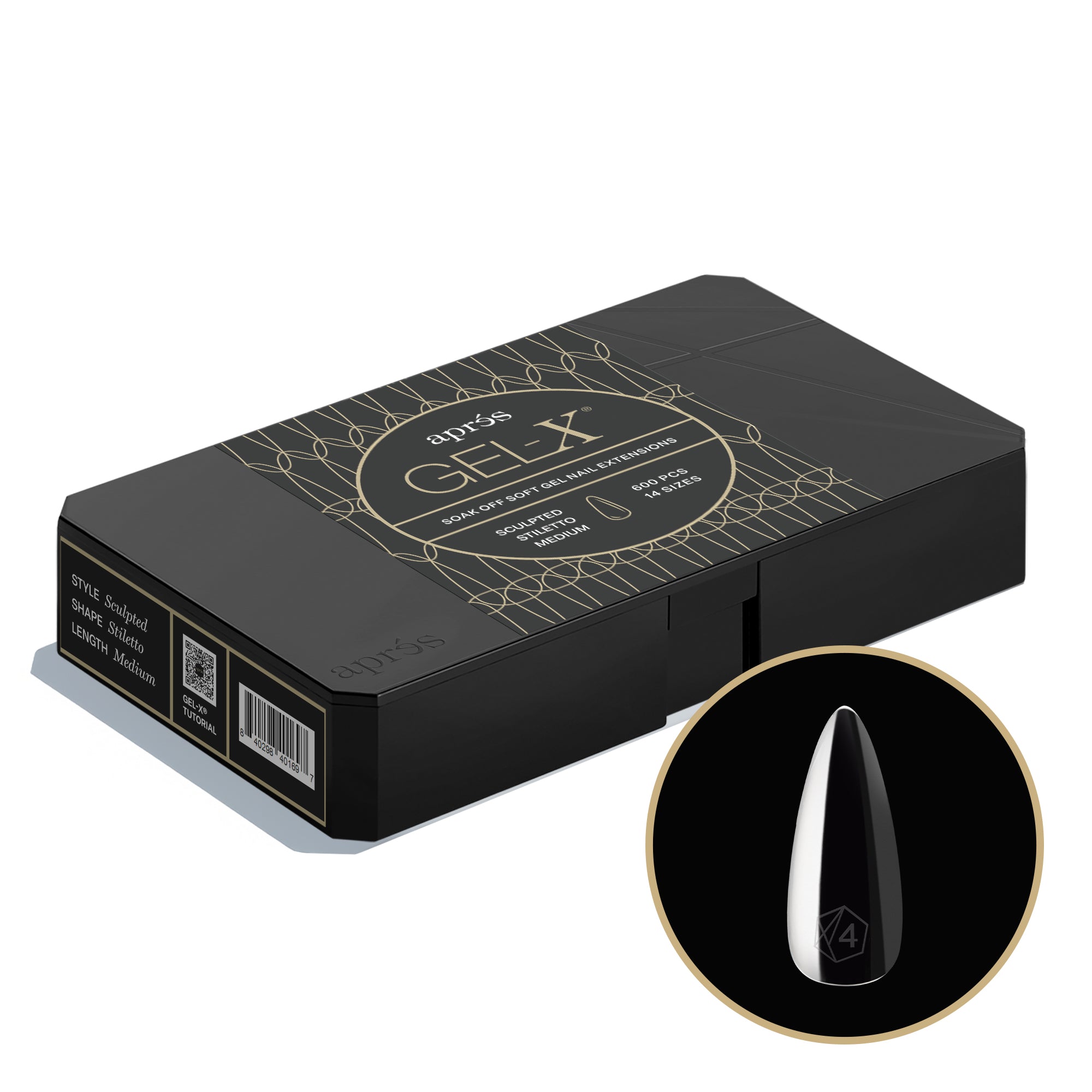 Gel-X&amp;reg; Sculpted Stiletto Medium Box of Tips - Pro (600pcs)