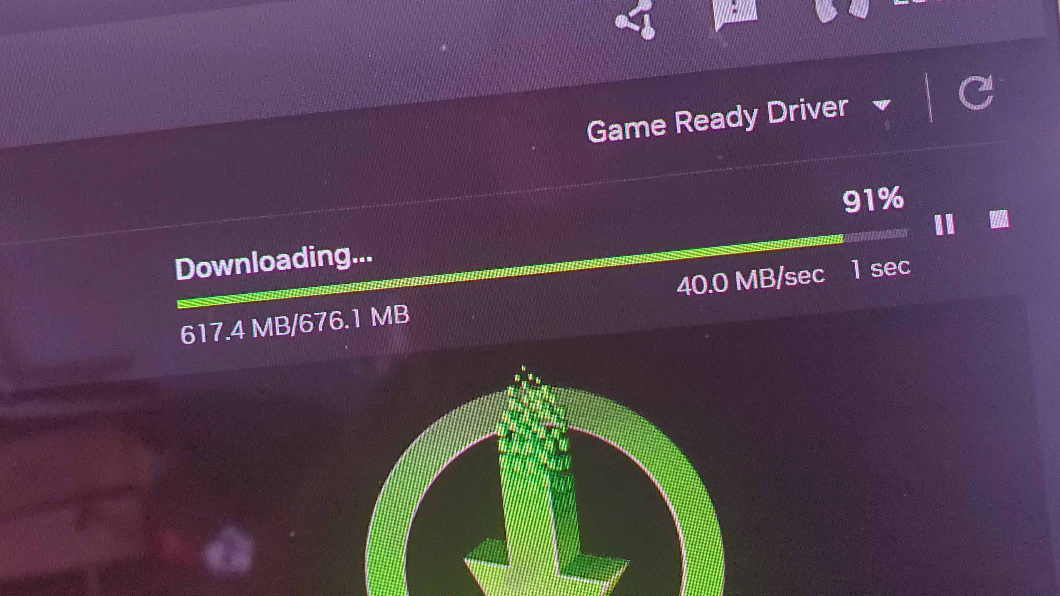 Nvidia drivers downloading via the Nvidia App