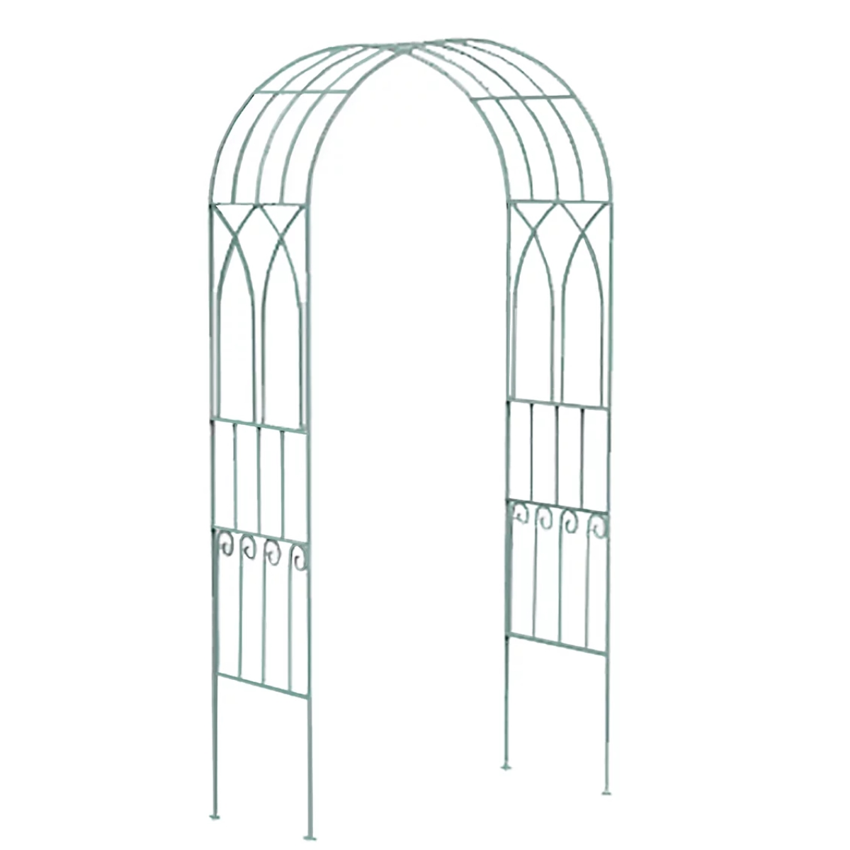 Charles Bentley, Decorative Wrought Iron Arch - Sage Green