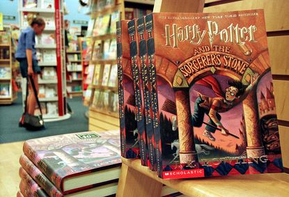 Copies of Harry Potter and the Sorcerer's Stone.