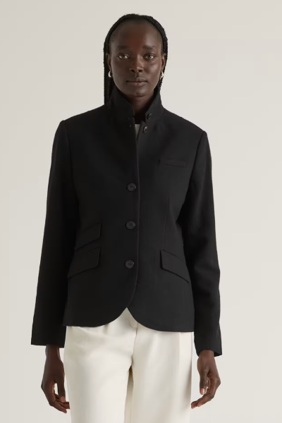 Quince, Italian Wool Stand Collar Blazer