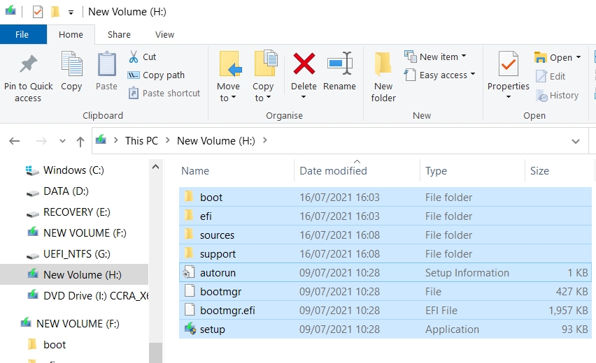 как очистить установку Windows 11 - раздел NTFS