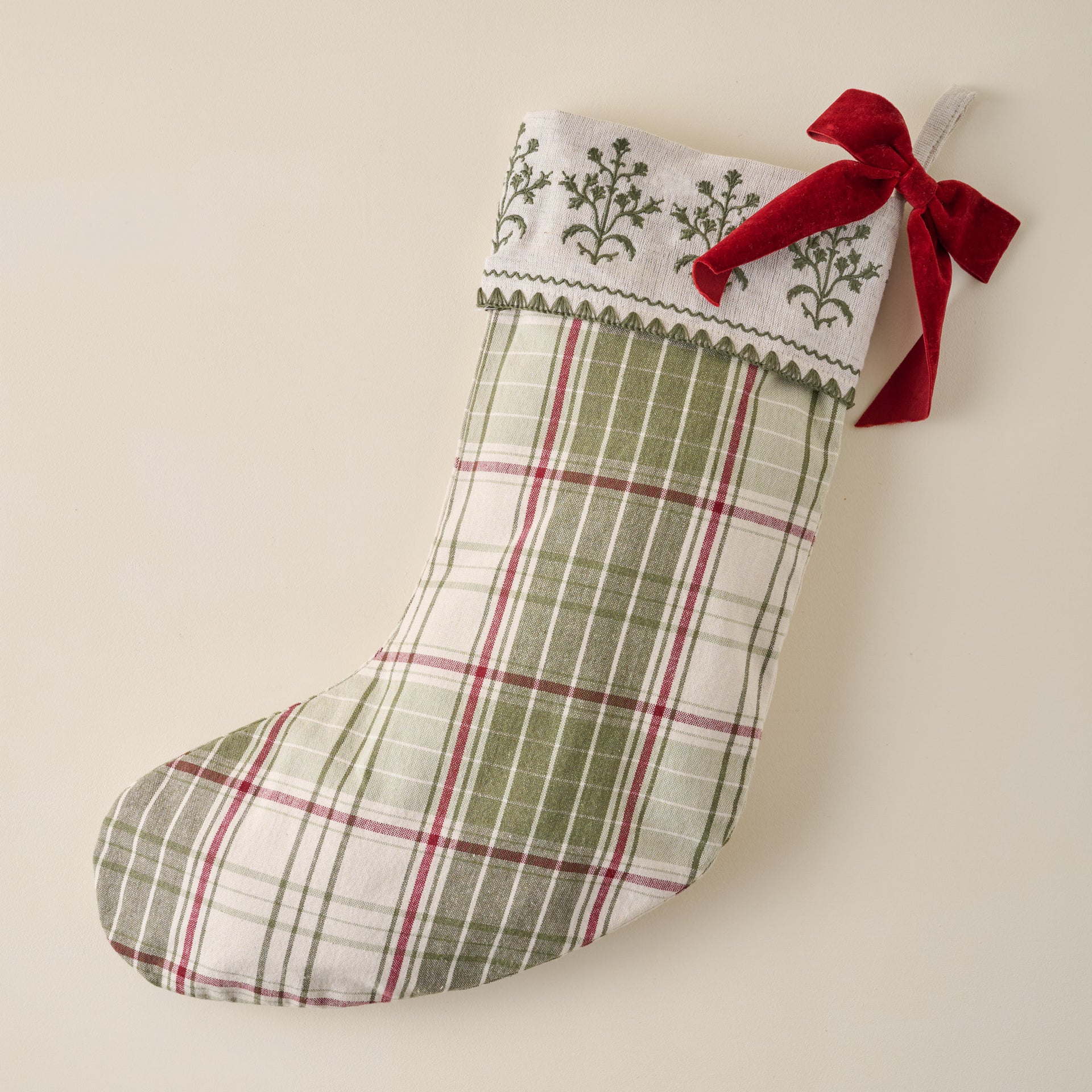 Vintage Festive Plaid Stocking