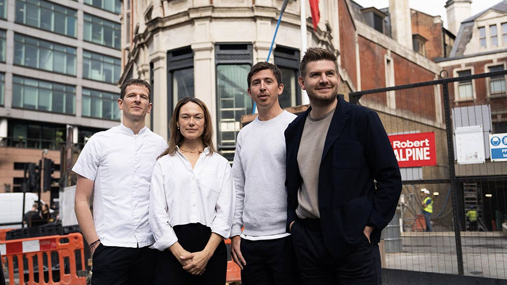 A photo of the staff of The Poet pub. 