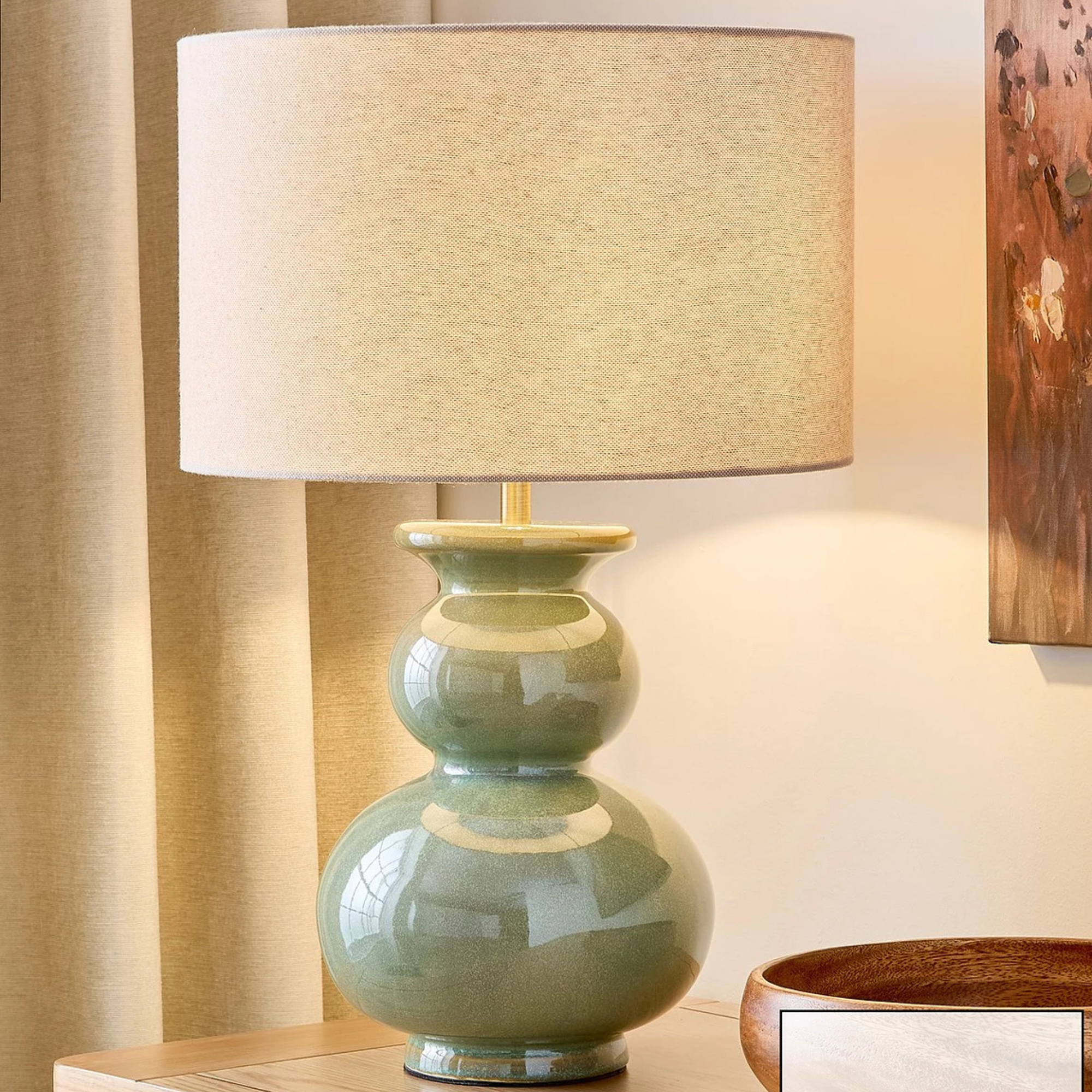 Green Reactive Glaze Table Lamp