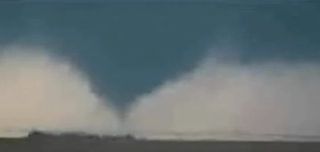 An image from the video of Nebraska's first-ever February tornado on record.