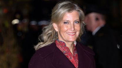 Sophie, Duchess of Edinburgh smiles as she attends the 'Together At Christmas' Carol Service at Westminster Abbey on December 05, 2025
