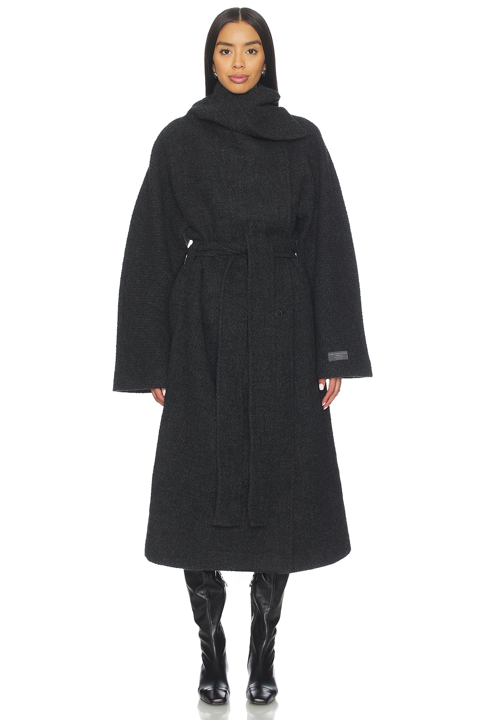 X Coco Silje Manteco Wool Funnel Neck Coat