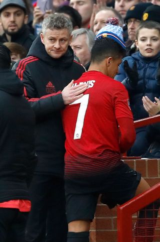 Sanchez (right) failed to find a role under manager Ole Gunnar Solskjaer